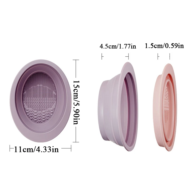 Silicone Makeup brush bowl folding cosmetic blowing pad washable Makeup brush surface cleaning tool beauty