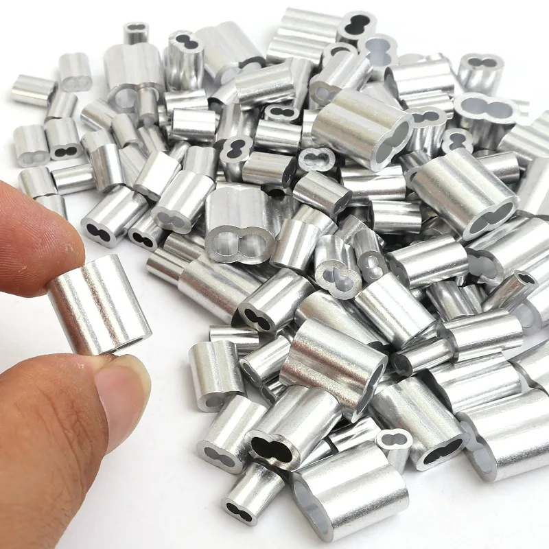 Double Hole Cable Crimp Sleeve Aluminum 8 Shaped Wire Rope Ferrule For Lifting Equipment Traction Devices Hardware Accessories