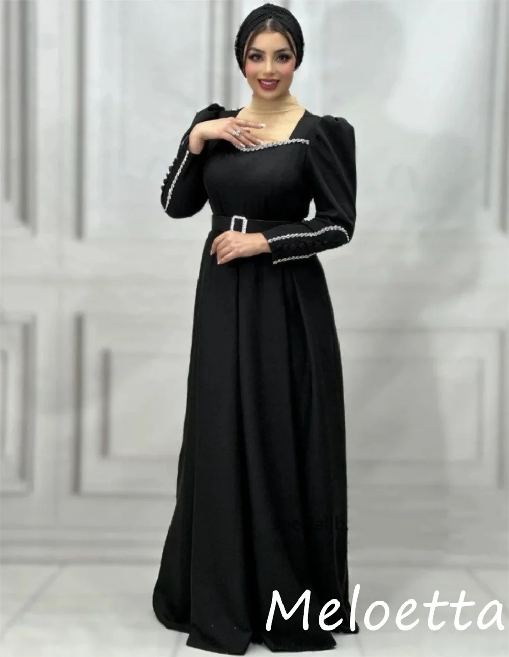 Customized Chinese Style Jersey Sequined Pleat A-line High Collar Long Dresses Bespoke Occasion Exquisite