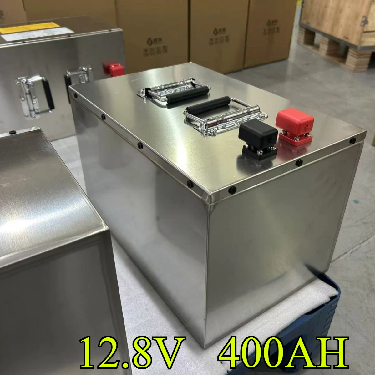 Solar Street Light Monitoring Lithium Iron Phosphate Battery 12.8V400AH Stainless Steel Shell Photovoltaic Energy Storage