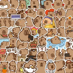 100PCS Plump Capybara Cute Stickers Cartoon Animal Decals Scrapbook Laptop Phone Luggage Diary Car Graffiti Sticker Kid Toy