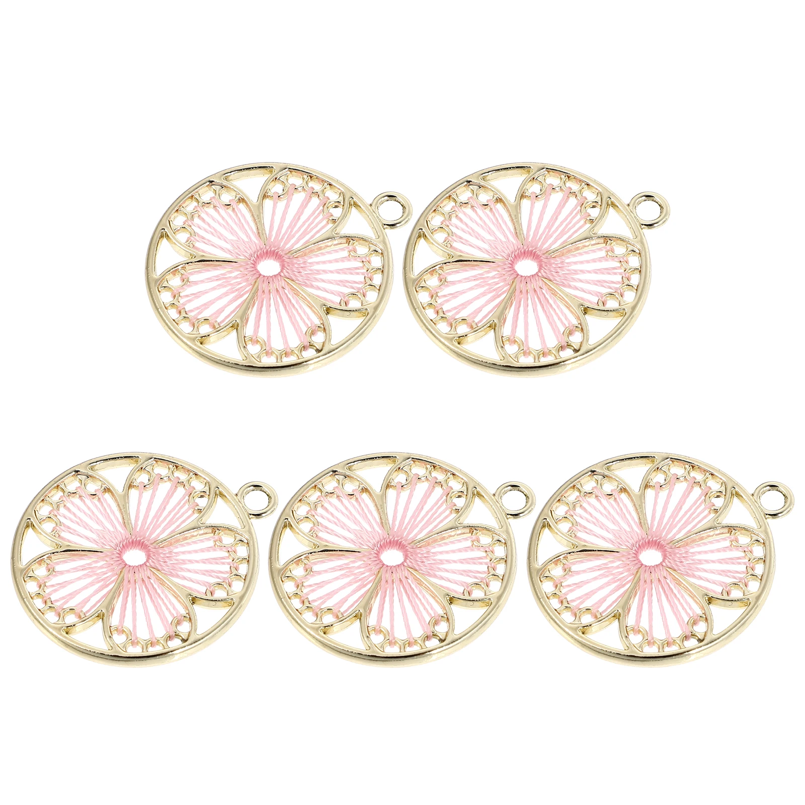 

5pcs Alloy Round Pendant DIY Jewelry Supplies for Necklace Bracelet Earrings Making Rubber Bands Charm Trendy Accessories