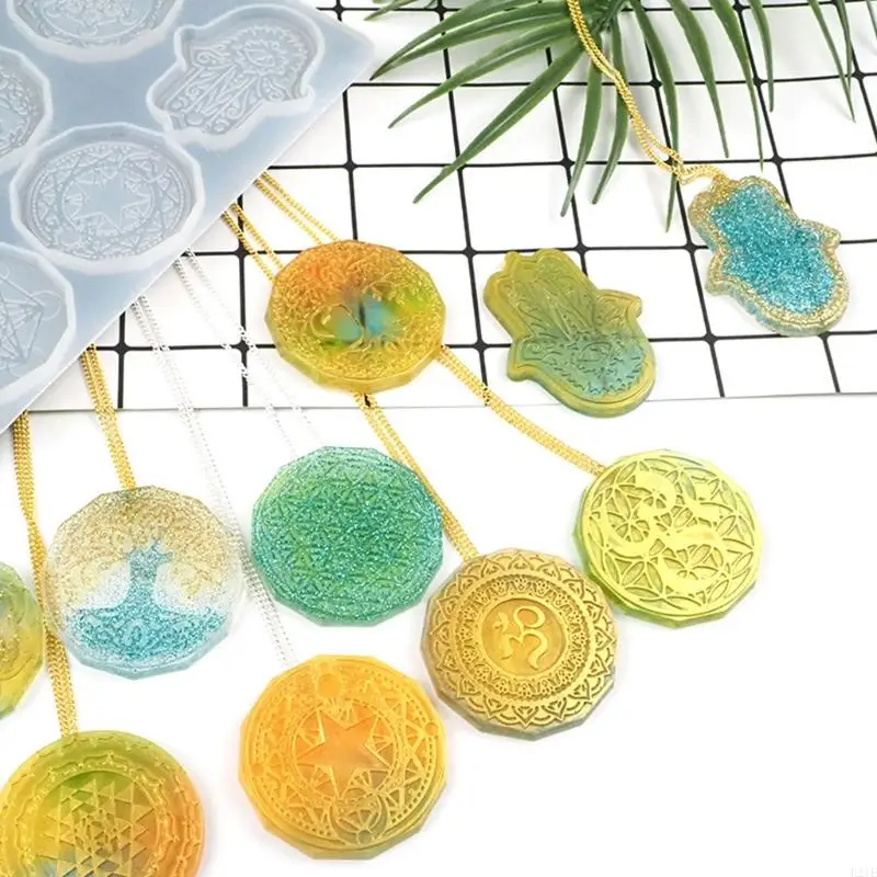 

L21E Crystal Epoxy Resin Mold Handmade Flower of Life Earrings Eardrop Silicone Mould