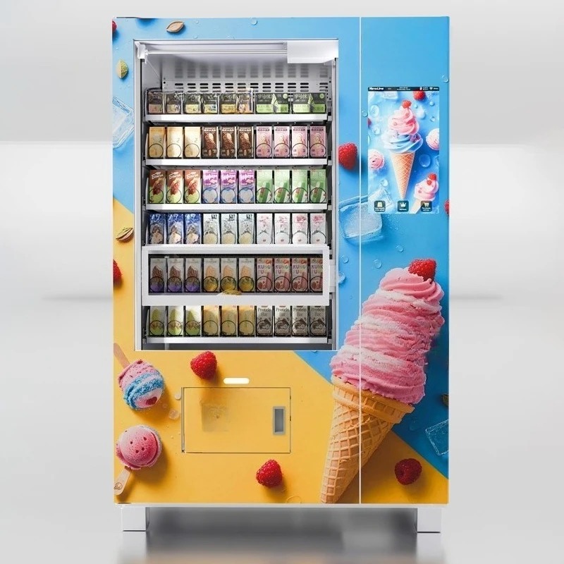Best Selling Large Capacity Frozen Vending Machine Elevator 21.5 Inch Touch Screen  Cloud-Based Management for Selling