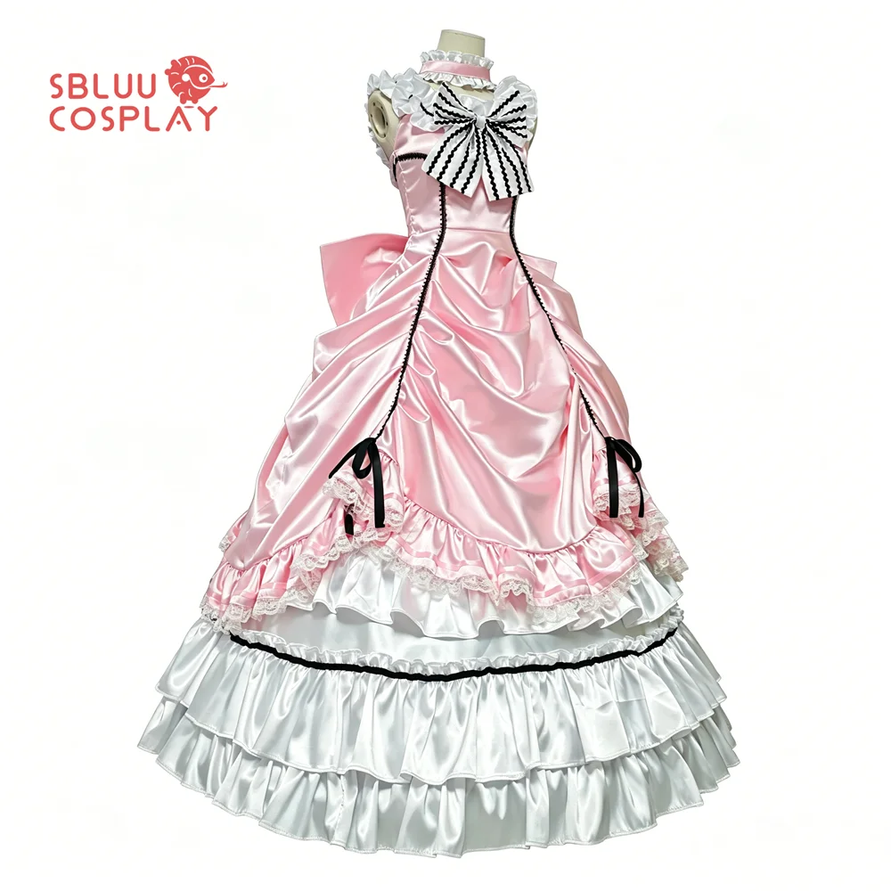 SBluuCosplay Ciel Phantomhive Cosplay-Kostüm Pink Robin R Hochwertiges Karnevalsparty-Outfit für Frauen Anime Bühnenauftritt Kleid Outfit