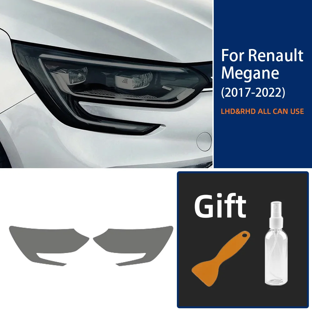 

Для Renault Megane 4 2017 2018 2019 2020 2021 2022 Защитная пленка для фар автомобиля дымчатый черный оттенок виниловая прозрачная наклейка из ТПУ