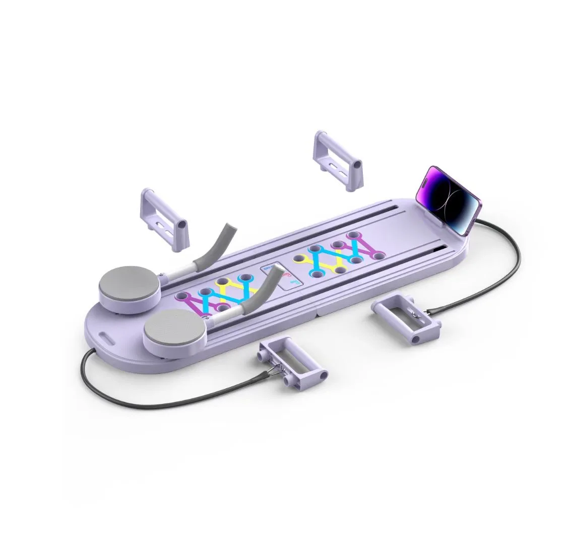 لوح تمرين PP TPE قابل للطي لتدريب القوة المنزلية في الجزء العلوي من الجسم لرفع عجلة البطن مجموعة بيلاتيس المصلح لأسطوانة Ab