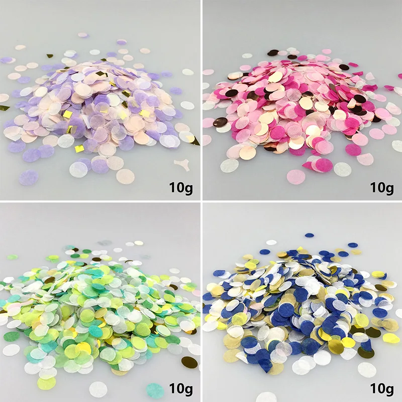 20g/bag 1cm Paper Confetti Mix Color for Wedding Decoration Birthday Baby Shower Party Supplies Round Tissue for Clear Balloons