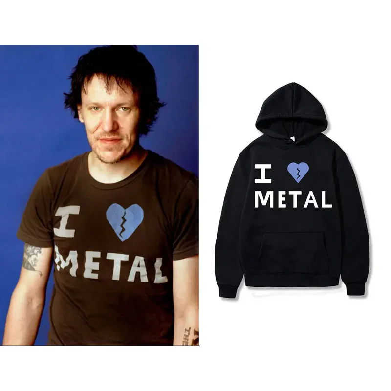 

Singer Elliott Smith I Love Metal Same Style Hoodie Men Women Vintage Oversized Sweatshirt Men's Hoodies Male Fashion Streetwear