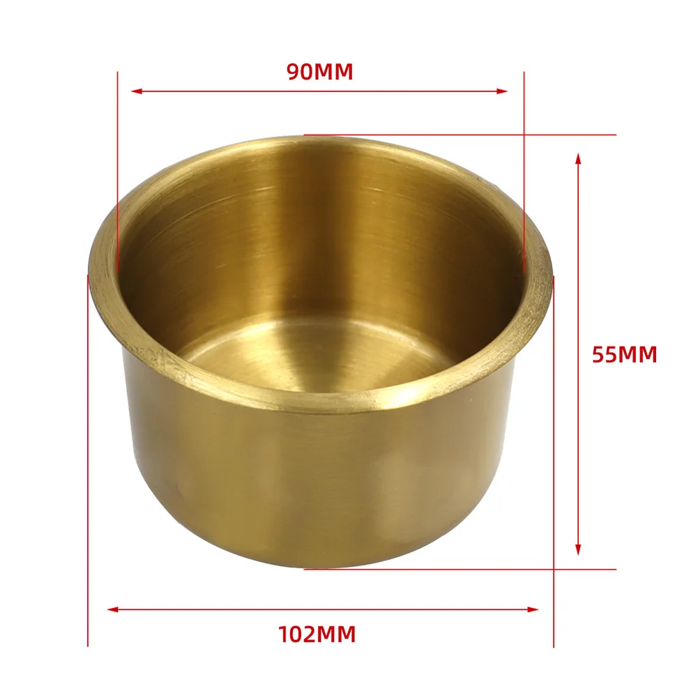 

For RVs Yacht Embedded Cup Holder Copper-plated Metal Cup Tray For Efficient Use Of Space Modification Accessories