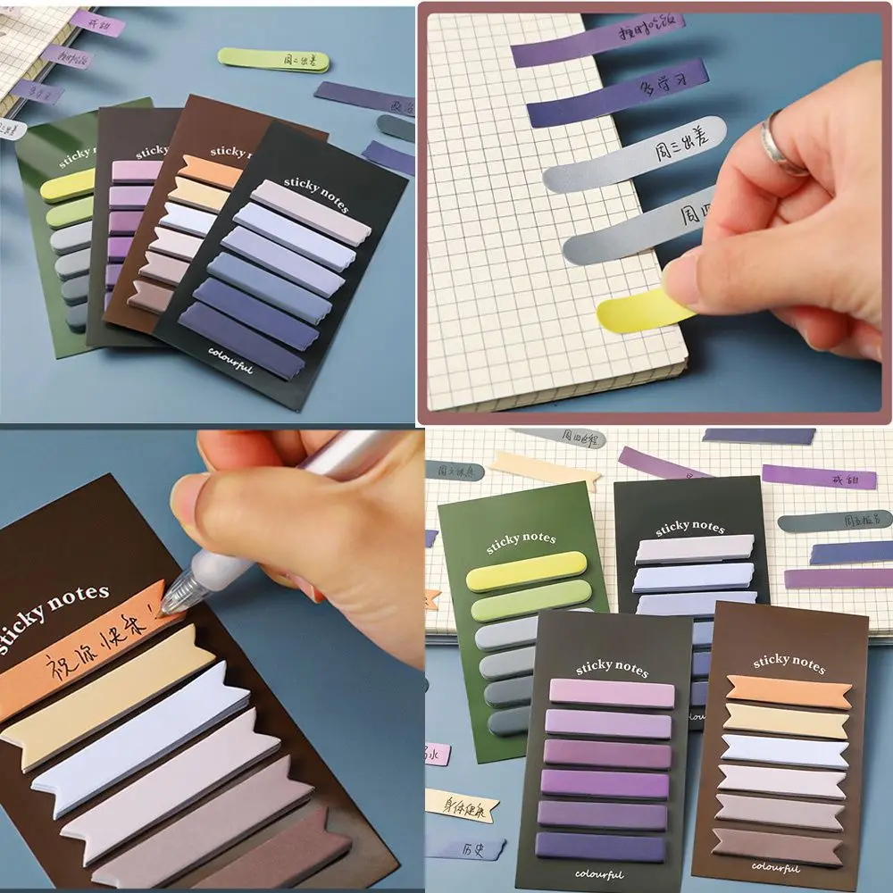 120 Sheets Morandi Color ​Kawaii School Supplies Bookmark ​Paper Sticker Posted It Sticky ​Notes Index Memo Pad