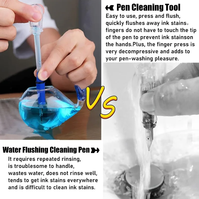 Pen washer for Moonman fountain pens clean nib dropper ink absorber ink cartridge cleanning tools for multi brand pens 2.3/5.6mm