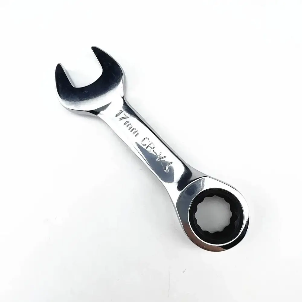 1Pcs 6-19mm Ratchet Socket Spanner 72 Teeth Reversible Combination Stubby Single Wrench Steel Short Handle Nut Repair Tool
