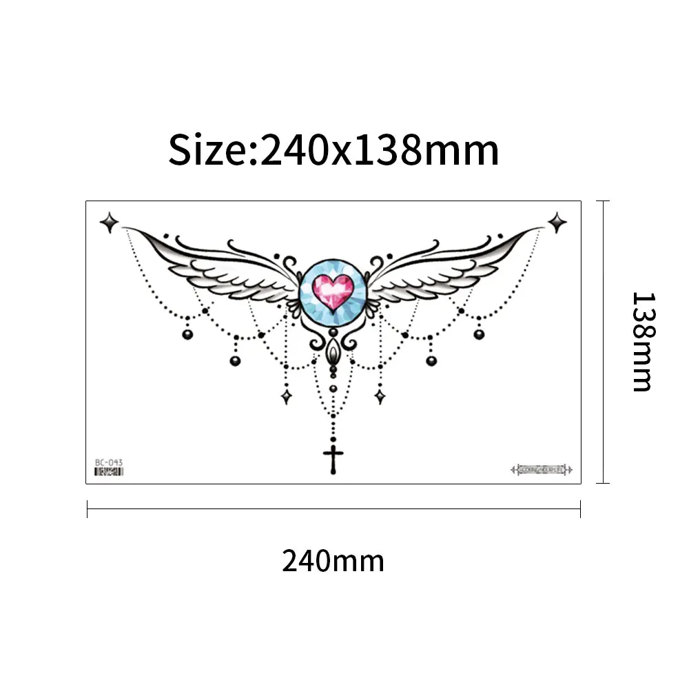 VeeCharm - Chic Sexy Flower Temporary Tattoo Stickers,Decal for Chest,Collarbone,Attractive Body Art for Women,1/11/22 Sheet