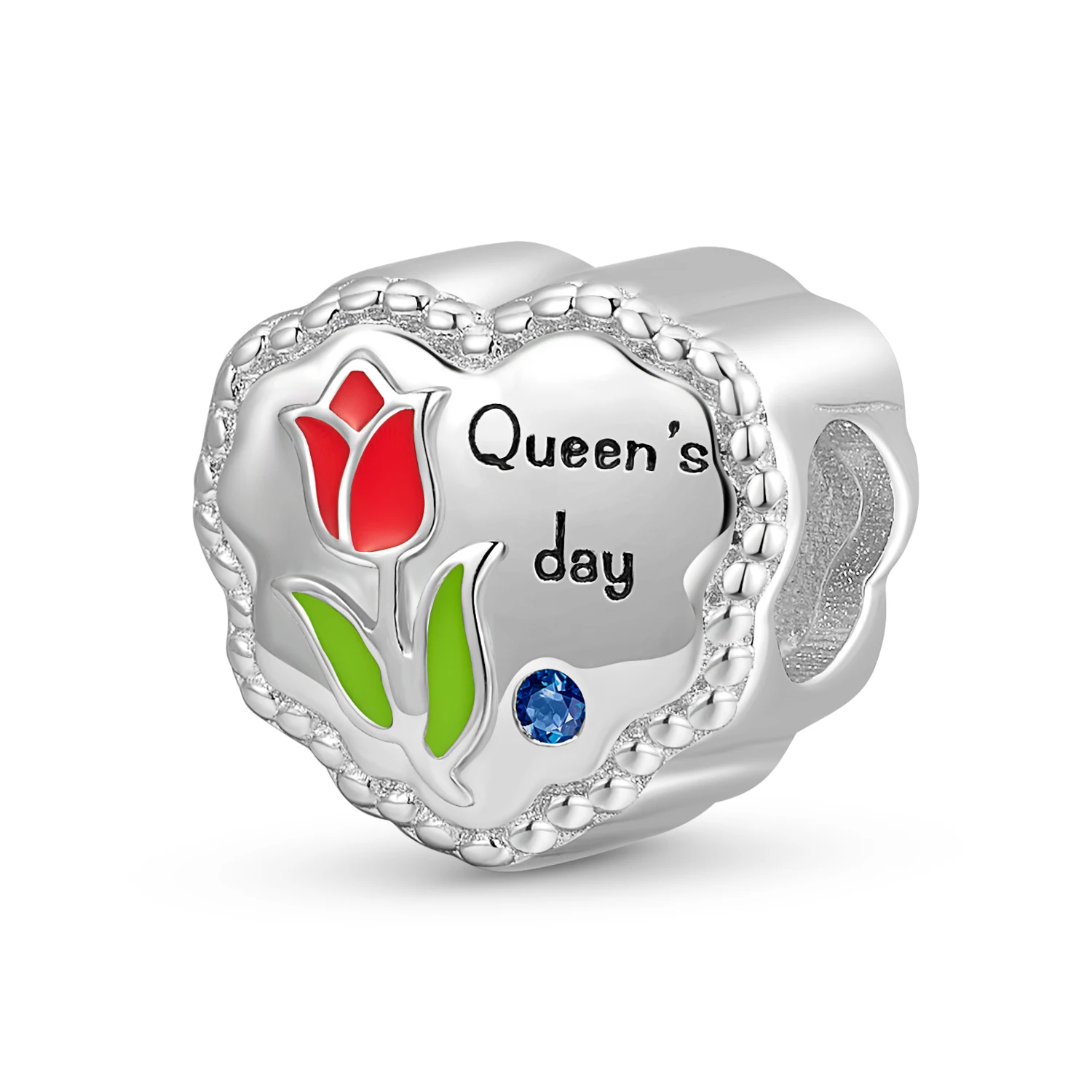 

2025 Family 925 Sterling Silver Queen's Day Mother Tulip Flowers Love Charm Fit Original Bracelet Diy Jewelry Accessories Beads