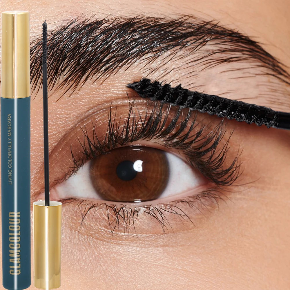 Zwartblauwe Mascara Kleurenvezel Lange Krul Dik Waterdicht Effect Verlengde Bruine Mascara Snelle Droge Wimpers Krullen Verlenging Make-Up