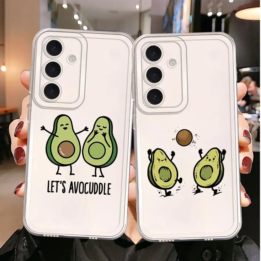 Custodia per telefono con cover trasparente per Samsung Galaxy A56 A52 A50 A03 A73 A06 A50 A51 A31 A02 A55 A72 A05 A71 A04 A54 A53 Avocado unico