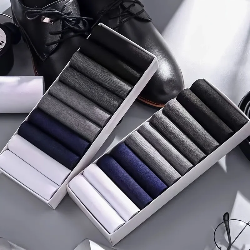 

5 Pairs Men's Thin Socks, Breathable and Comfortable Ice Silk Socks, Business Casual Socks | Men's Socks / Men's Mid-Calf Socks