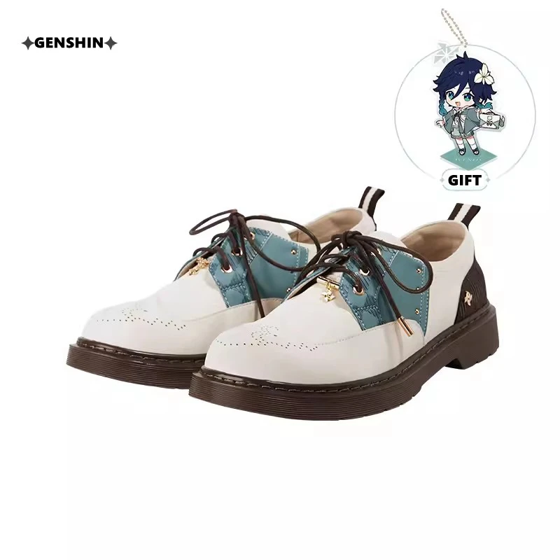 [Genuine] Anime Game Genshin Impact Cosplay Venti Themes Impressions Oxford Shoes Barbatos JK Leather Lolita Acrylic Pendant