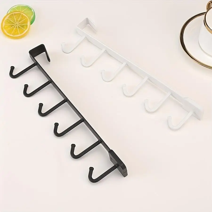 1/5/10/20/50/100pcs Set of 2 Black and White Kitchen Cabinet Mounts with 6 Hooks (Hooks and Patches Leave No Traces), Multifunct