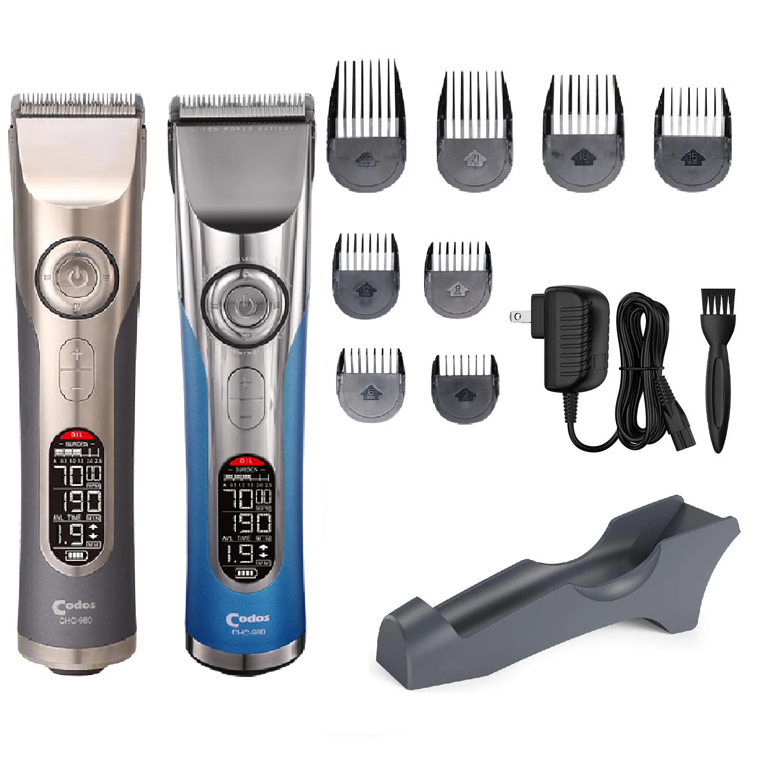 CODOS CHC 980 Professional Hair Clippers Wireless Rechargeable Men's Hair Clipper with Seat Charger Barber Hair Cutting Machine