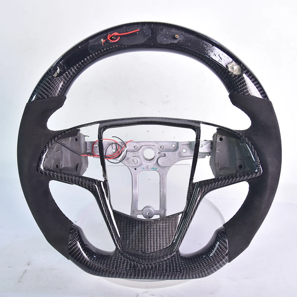 

Non-Slip Grip Suede Carbon Fiber Steering Wheel With Multi-Color Ambient LED For Cadillac ATS ATSL