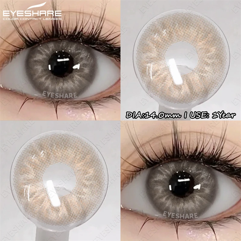 EYESHARE Color Contact Lenses for Eyes Brown Lenses Colorful Cosmetics Contact Yearly Blue Eye Makeup Gray Pupil Lens 2pcs/pair