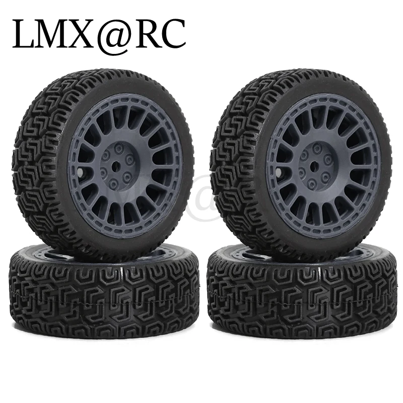 RC 랠리 레이싱 카용 고무 타이어 휠 타이어, Tamiya XV01 XV02 TT01 TT02 PTG-2 1/10, 업그레이드 부품, 68mm, 4 개