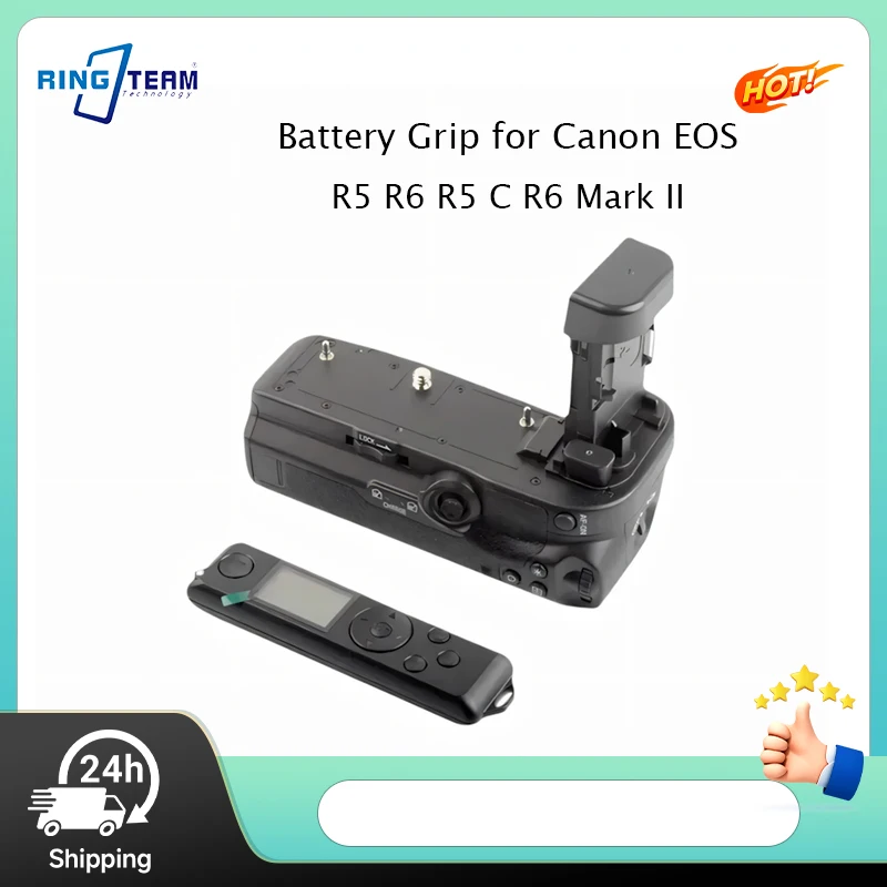 BG-R10 Camera Battery Grip for Canon EOS R5 C R6 Mark II Works with Dual LP-E6NH LP-E6N with 2.4G Wireless Remote
