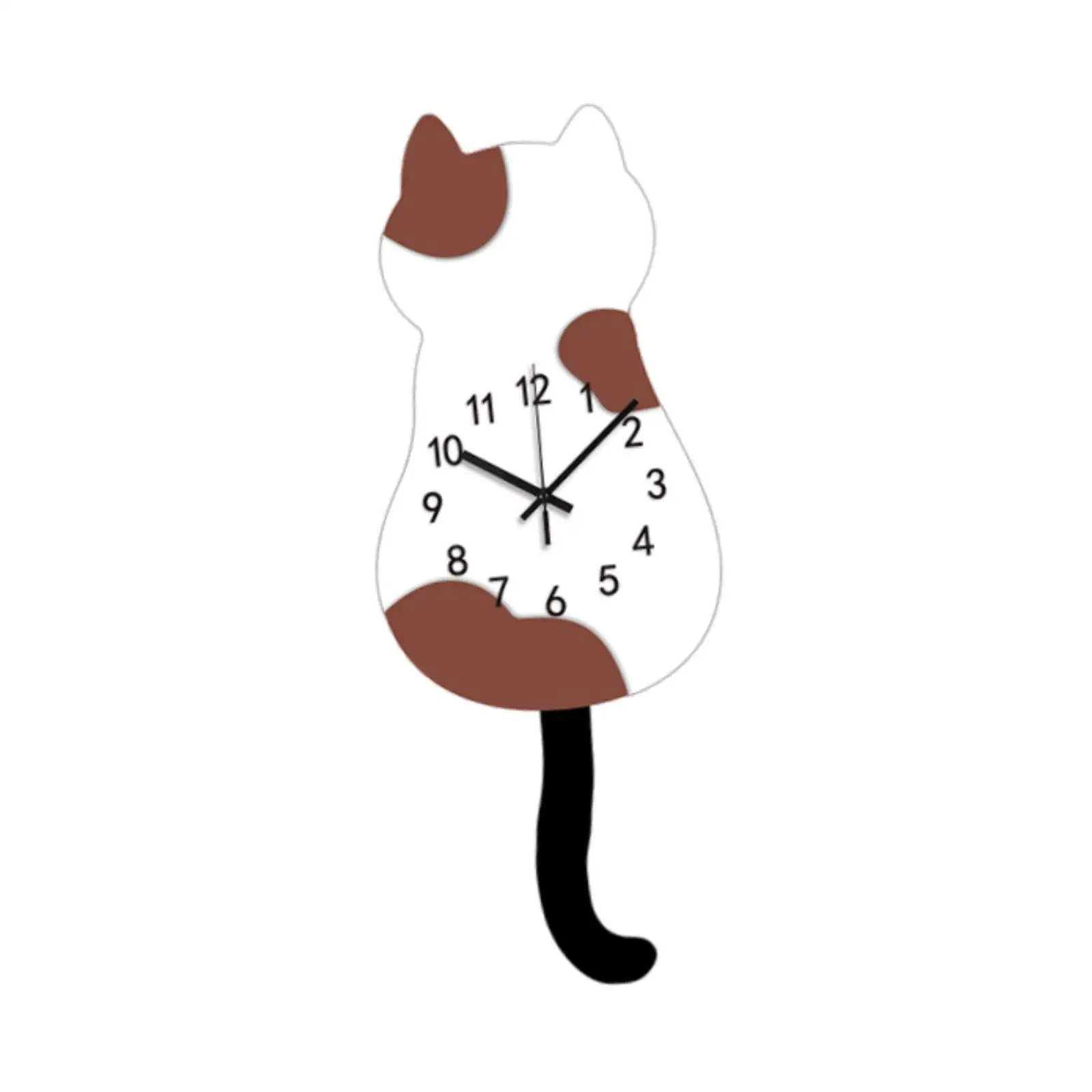 Cartoon Cat Wall Hanging Clock Decorative Acrylic for Study Room Versatile