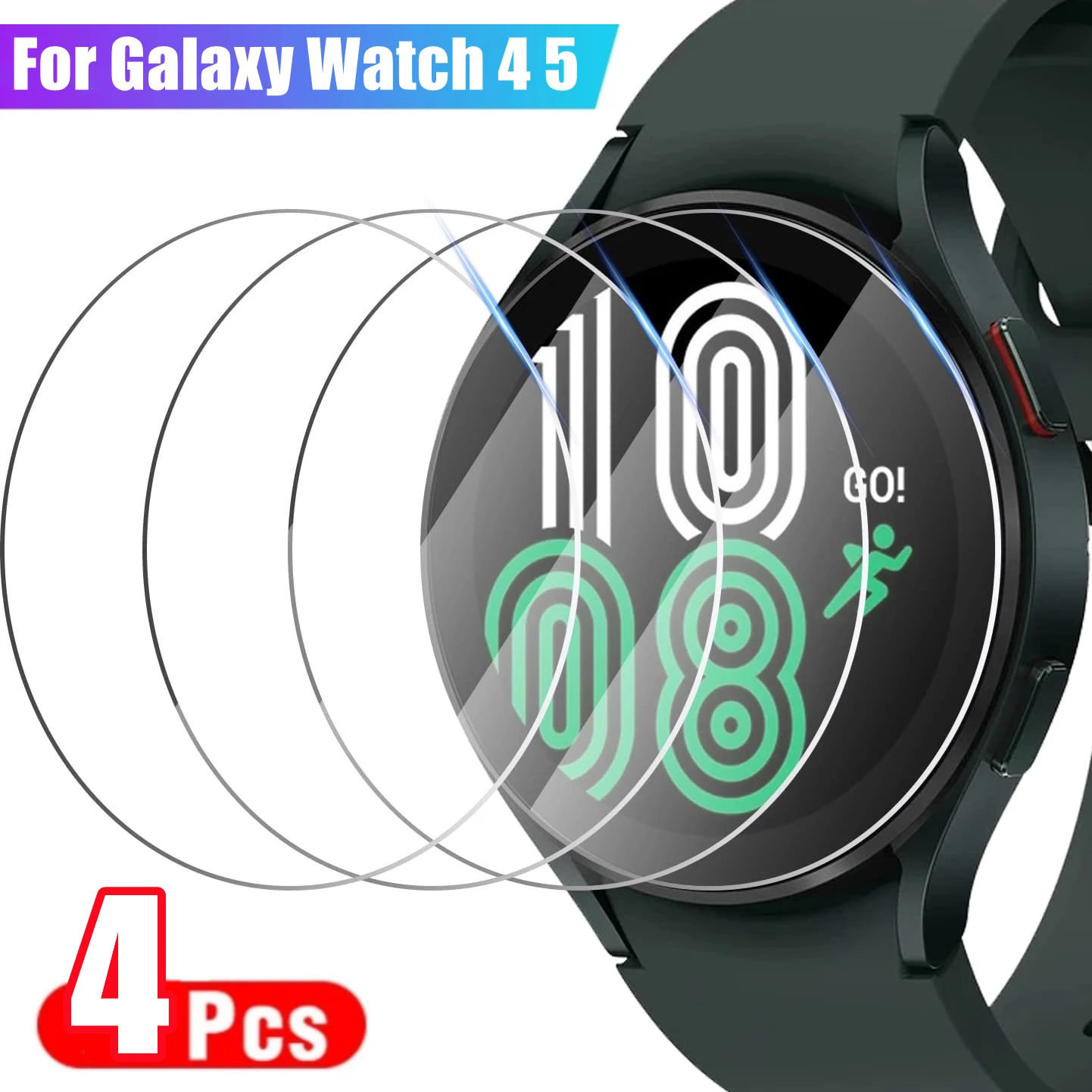 4 pçs vidro temperado para samsung galaxy assista 5 4 40/44mm clássico 42/46mm anti scrach filme watch4 watch5 pro hd protetores de tela