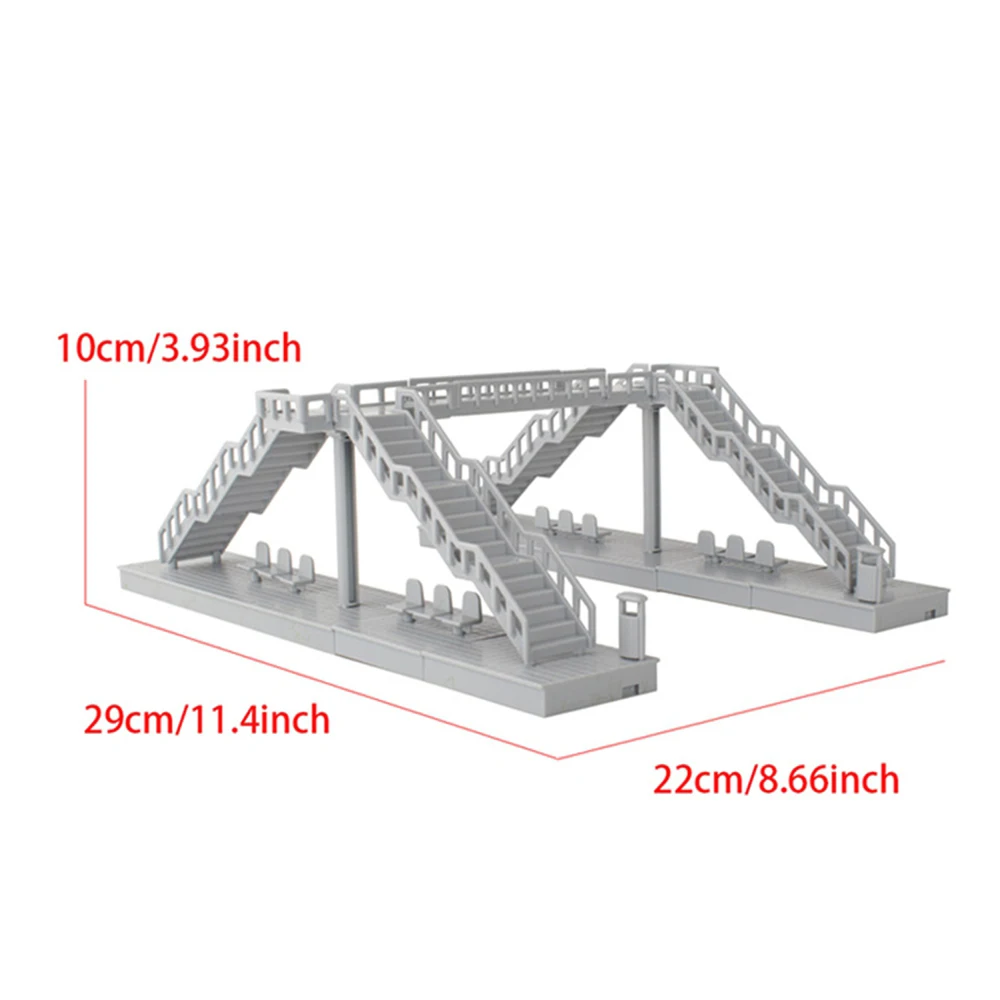 Modèle de pont de ville, Structure de construction de route urbaine avec escaliers, Kits de modèles d'affichage de scène de pont de route de rue de ville
