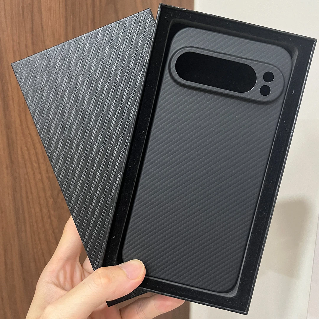 Real 600D Aramid Carbon Fiber Protector Phone Case Cover On For Google Pixel 9 Pro XL 5G Global Pixel9 Pixel9Pro 9ProXL 256/512