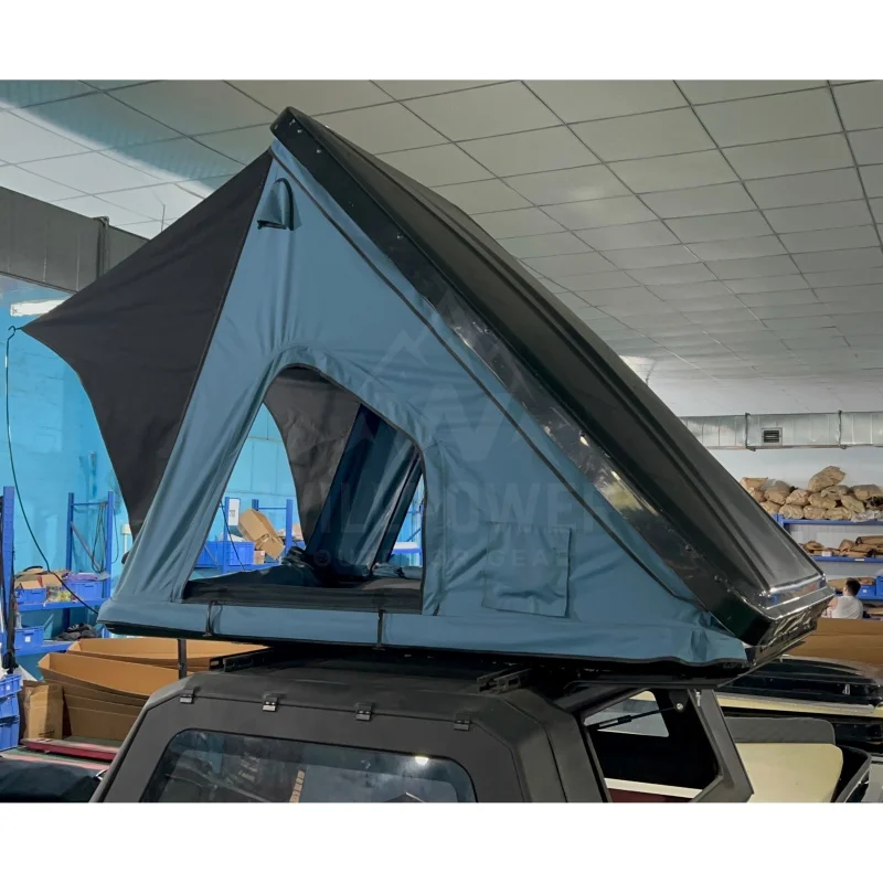 Willpower 280G échelle en aluminium RRT ABS coque triangulaire avec tissu Oxford tente de toit de voiture Pop-up pour utilisation tout-terrain 4x4