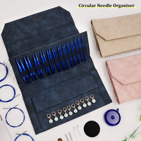 Foldable Circular Crochet Hooks Storage Bag DIY Weaving Yarn Knitting Tools Accessories Storage Bag Sewing Tools Organizer Bag