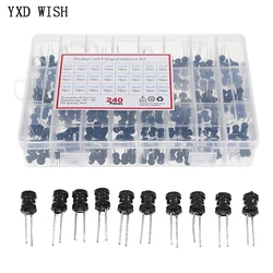 240Pcs 2.2uH-100mH 6x8mm Choke I-Shaped Power Inductor Assorted Kit 4.7uH 6.8uH 10uH 22uH 47uH 68uH 100uH 220uH 1mH Inductors