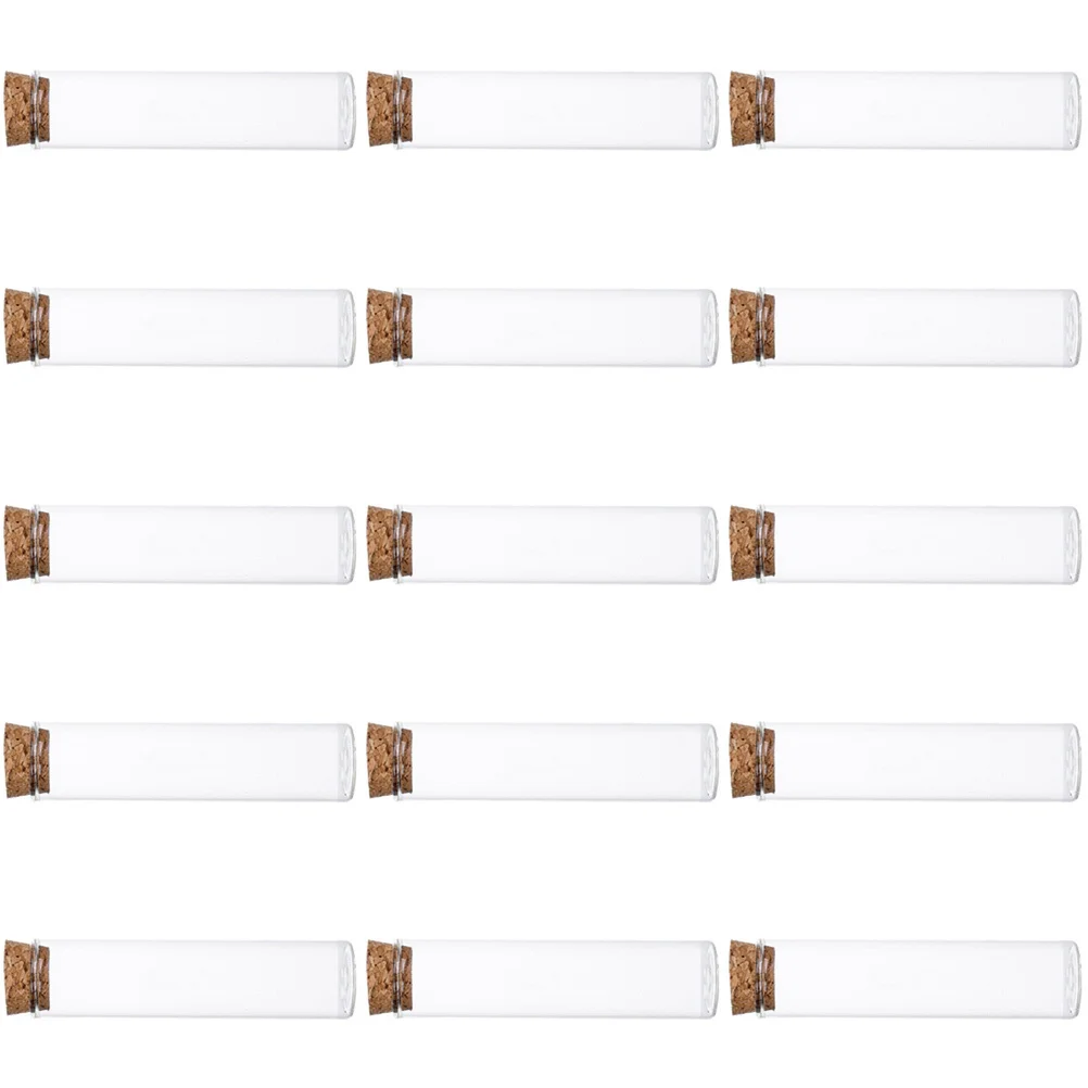 

15Pcs Glass Bottles with Cork Transparent Test Tubes Clear Votive Drift Storage Bottles Multi Functional Display Wishing