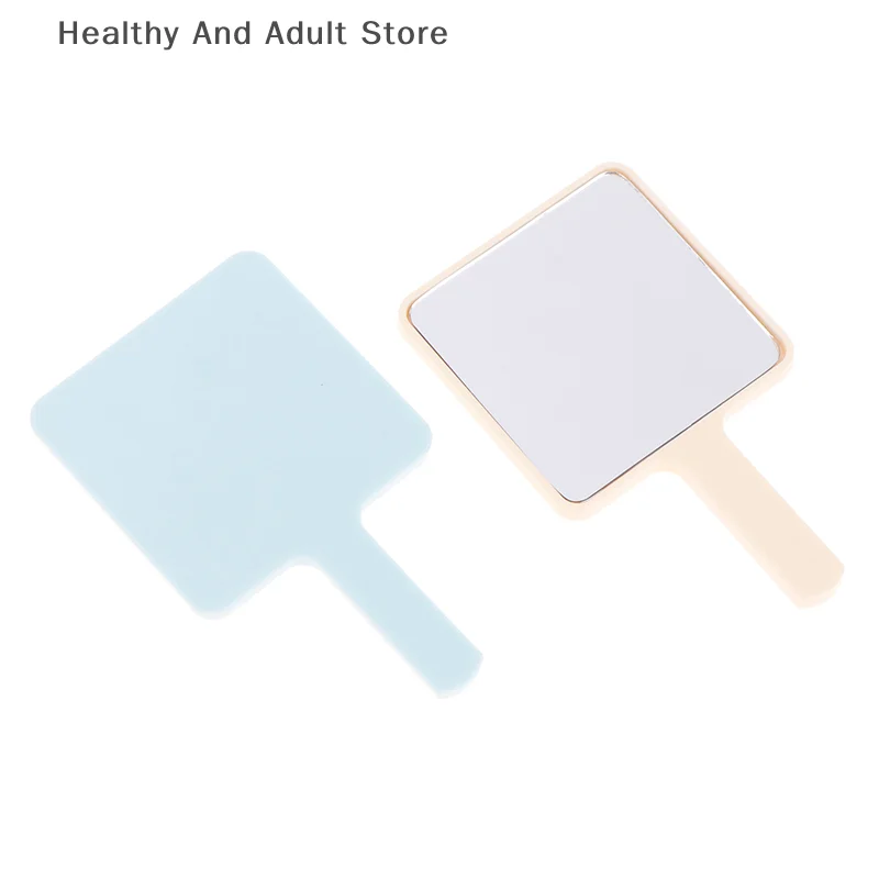 Miroir de maquillage à main carré miroir de vanité de maquillage avec poignée miroir à main SPA Salon miroirs compacts miroir cosmétique pour les femmes