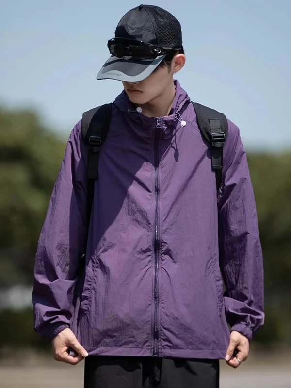 

Новинка 2025, летняя тонкая дышащая нейлоновая верхняя одежда из ледяного шелка с защитой от ультрафиолета, мужская и женская верхняя одежда, модная солнцезащитная одежда