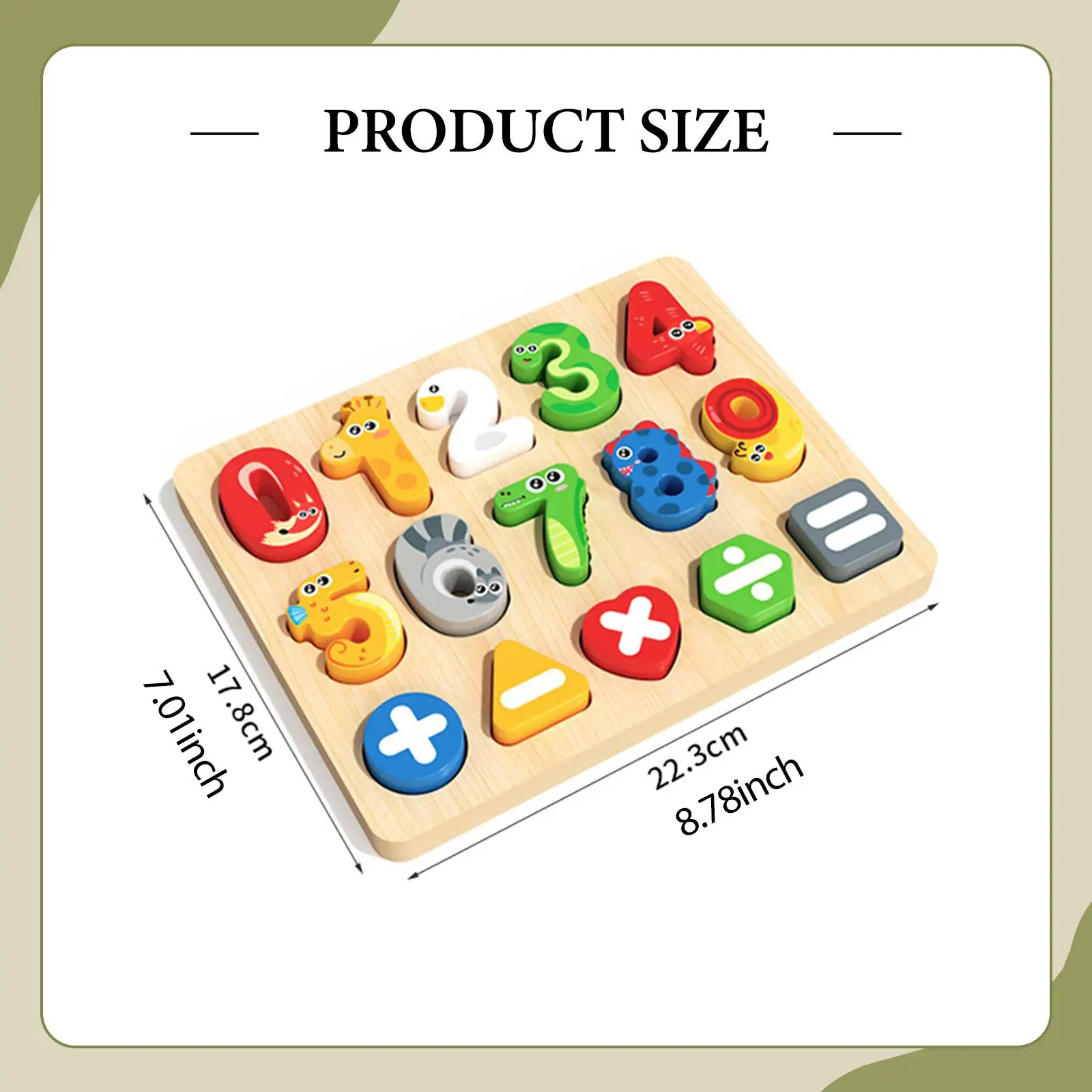 Zahlen-Tier-Puzzle, tragbar, entwicklungsfördernd, frühpädagogisch, für Kindergarten, Alter 1, 2, 3 Jahre alt, Kinder, Jungen, Mädchen, Geschenke