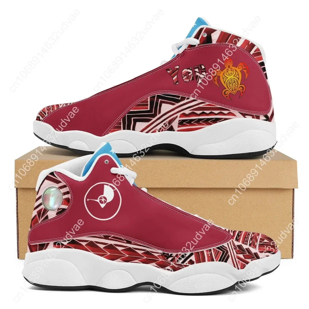 Zapatillas de correr de estilo Tribal de Samara polinesiana para hombre, zapatos deportivos de baloncesto personalizados con logotipo de equipo, novedad