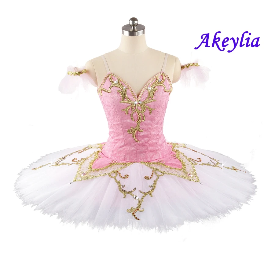 

No elasticity tutu professional for women pink white pancake classical ballerina ballet costume tutu competition The nutcracker