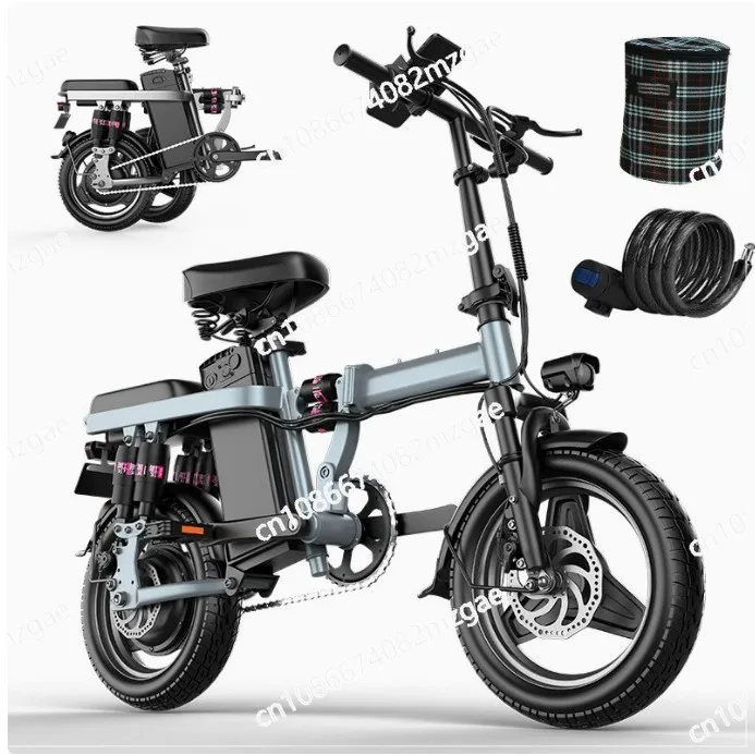 Portable lithium battery 14-inch folding chainless electric bicycle, special battery car for driving,