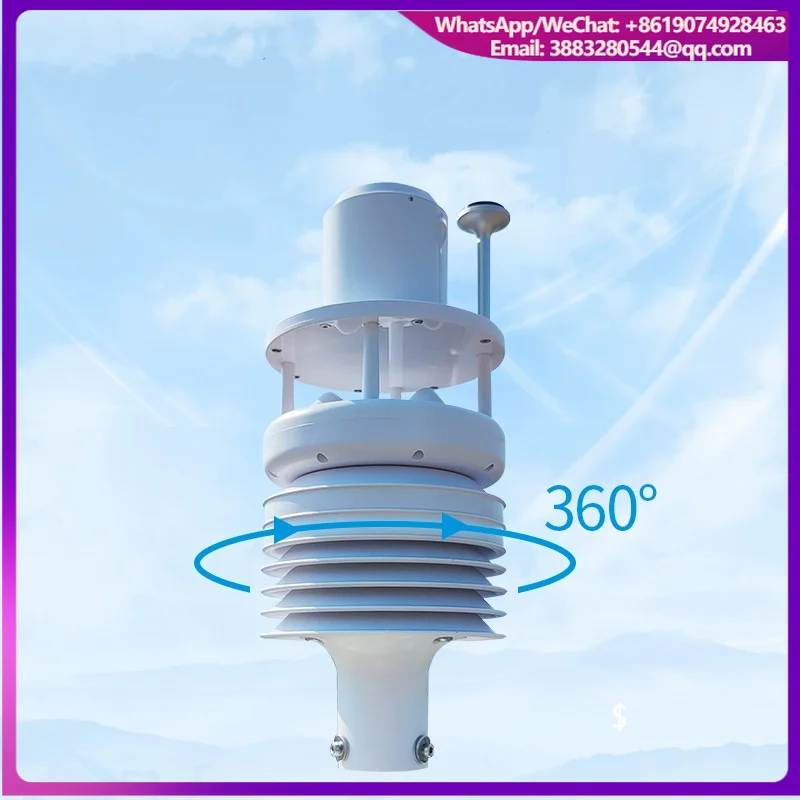 Ultrasonic Anemometer 6 In1 Air Temperature Humidity Pressure Wind Speed And Direction Rainfall Sensor Compact Weather Station