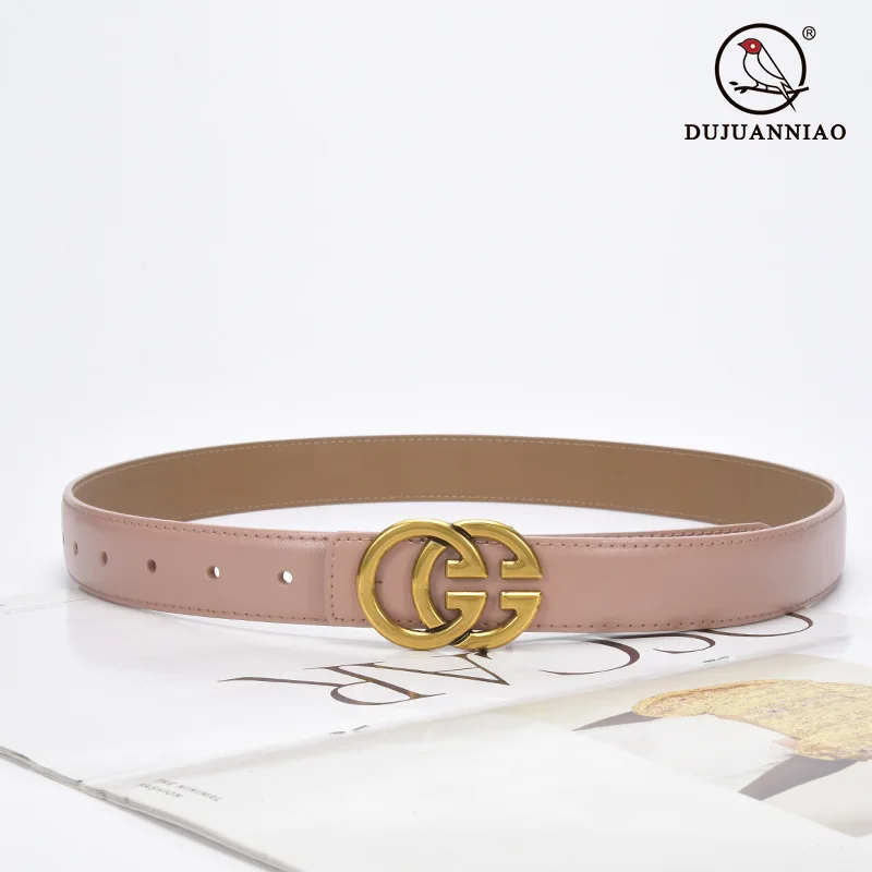 เข็มขัดหนังแท้แฟชั่นสตรีเข็มขัดยีนส์ตกแต่งอเนกประสงค์