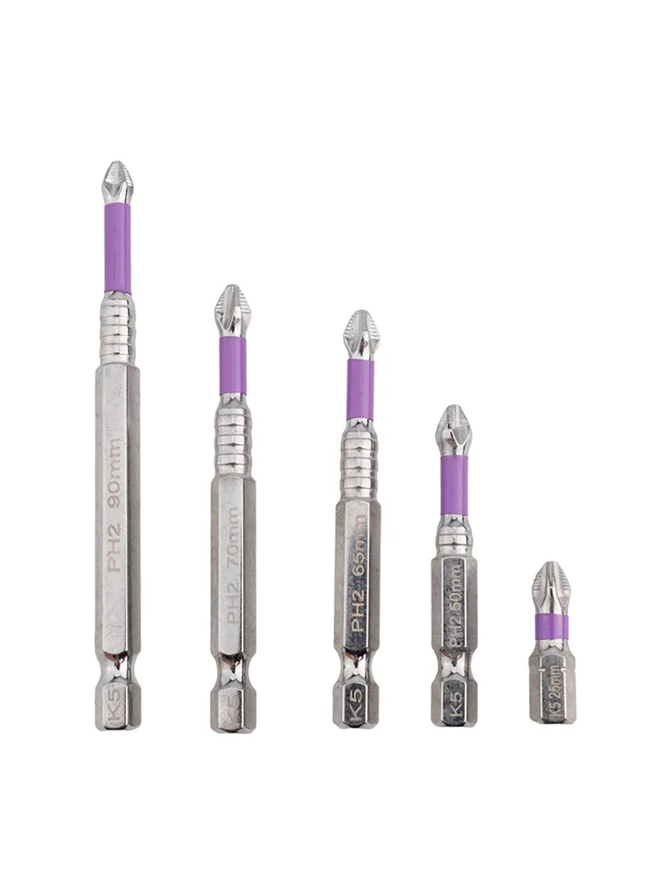 62HRC Screwdriver Bits Cross Screwdriver Bits Wear Resistance Enhanced Torque Absorption High Hardness 62HRC Non-slip Design