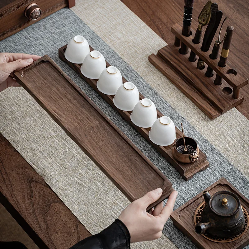 Solid wood tea tray can be split into dry brewing table, simple household light luxury, new Chinese kung fu tea set, small tea s