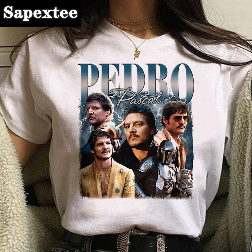 Pedro Pascal t-shirts women Y2K top female harajuku 2000s clothing