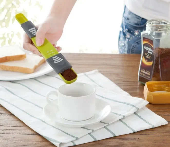 

Milk Power Spoon Eight Stalls With A Scale Measuring Spoons Easy Cooking Kitchen Adjustable Quantitative Spoon KW 011