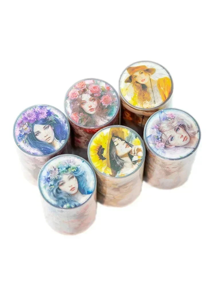 Rouleau de ruban adhésif pour personnage Dark Gils, 1 rouleau, 2M, rêve blanc, Scrapbook, coupe 65MM, matériaux floraux en PET, décoration pour manuel européen